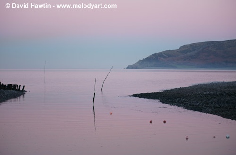 Porlock Weir In Pink, photograph, photo, seascape, exmoor, David Hawtin